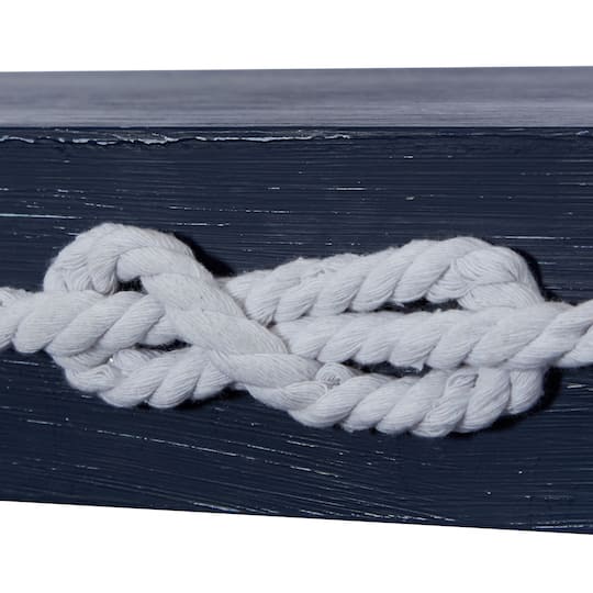 Blue Wood Contemporary Wall Shelf, 3" x 32" x 10"